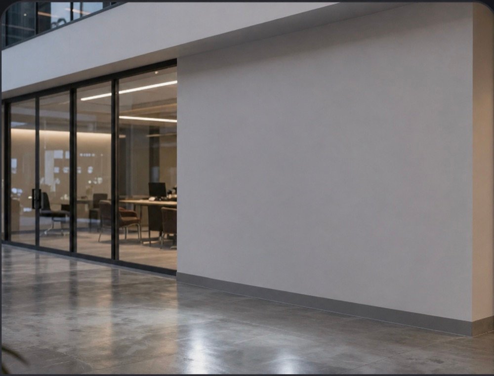 An empty modern space, before a vending machine is placed